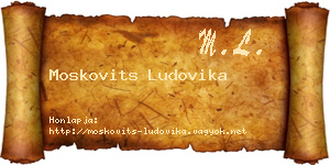 Moskovits Ludovika névjegykártya
